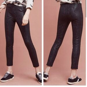 The Essential Skinny By Anthropologie Brocade Jacquard Print Stretch Pants sz 10